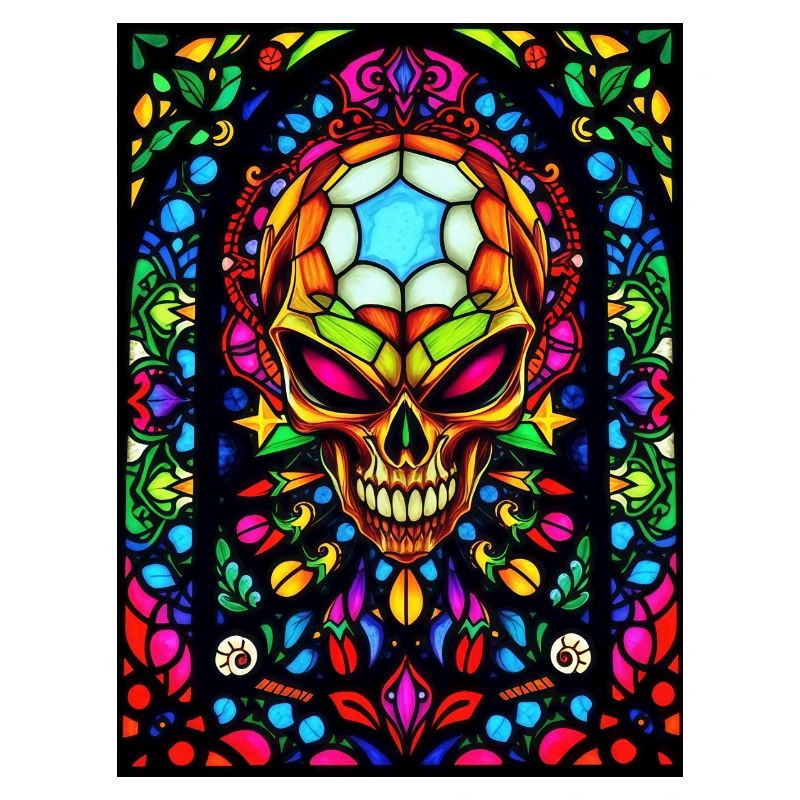 Skull Stained Glass Window