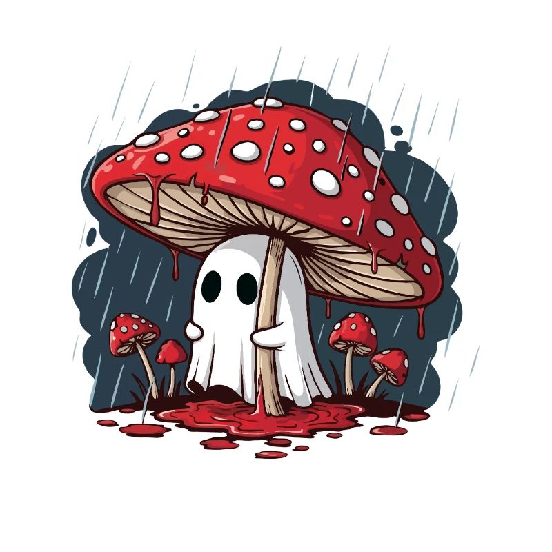 Fly Agaric Ghost — Spooky Halloween Mushroom Ghost