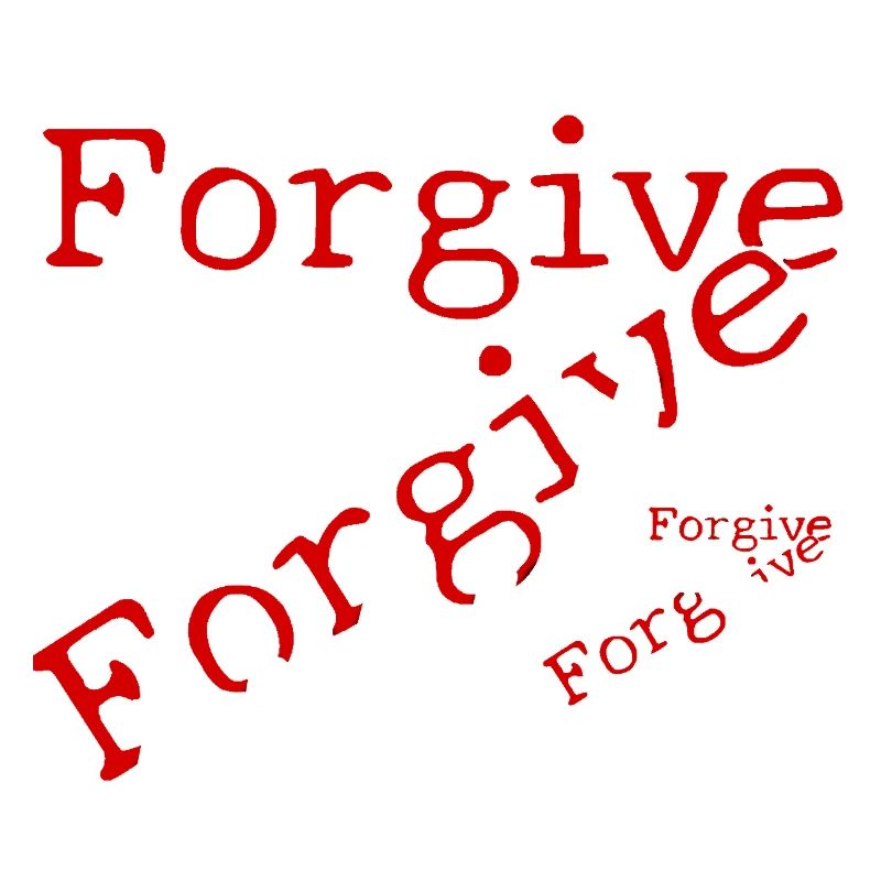 Forgiveness in red typography