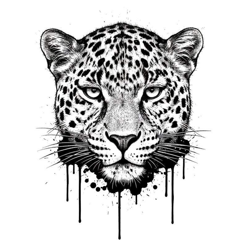 Illustration de tête de léopard