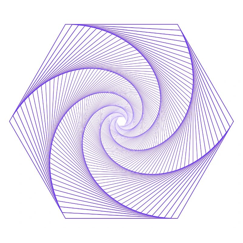 Spiral in hexagonal pattern