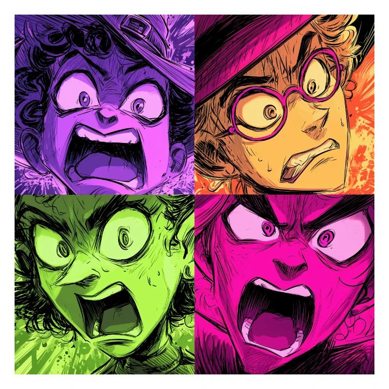 L’explosion de couleurs crie les sorcières de collage