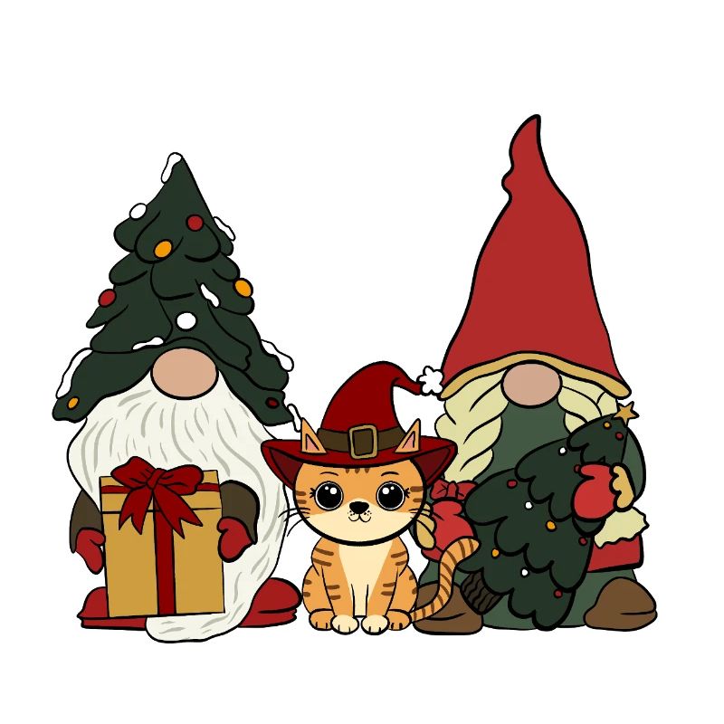 Cat between elves