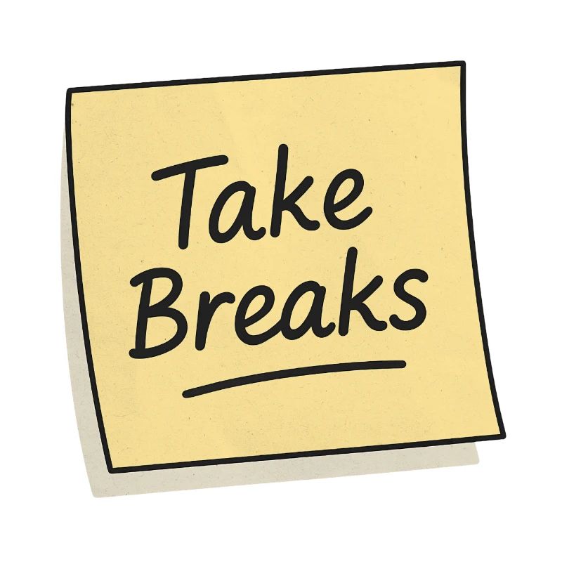Take Breaks Sticky Note Reminder