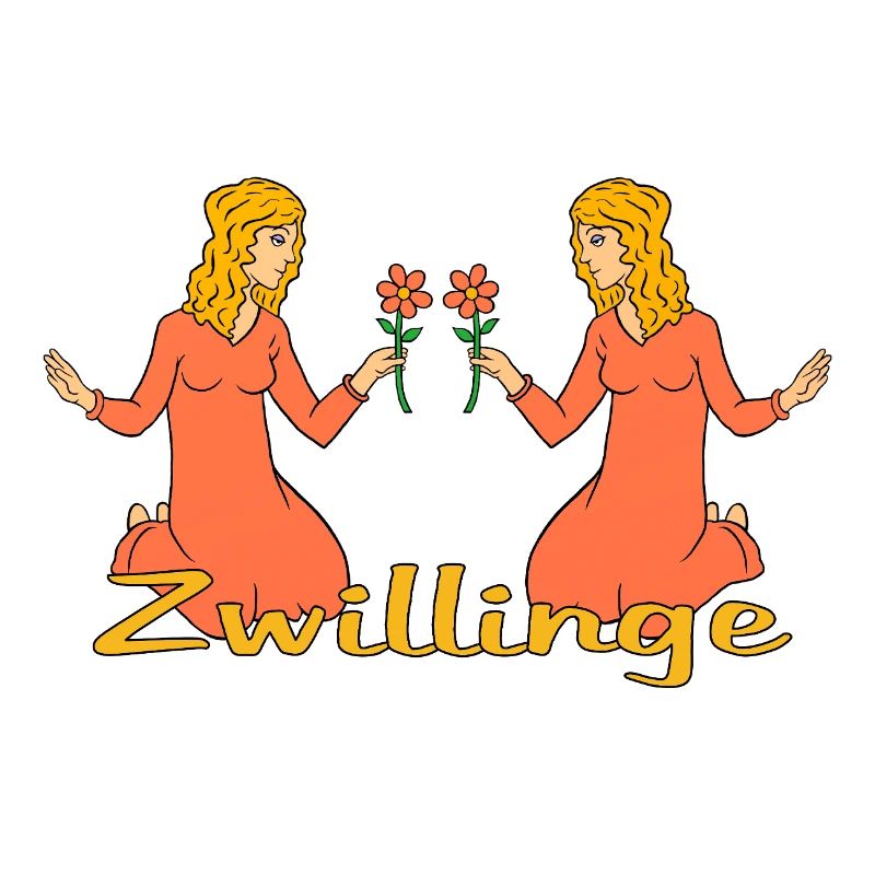Sternzeichen Zwillinge mit einer Blume