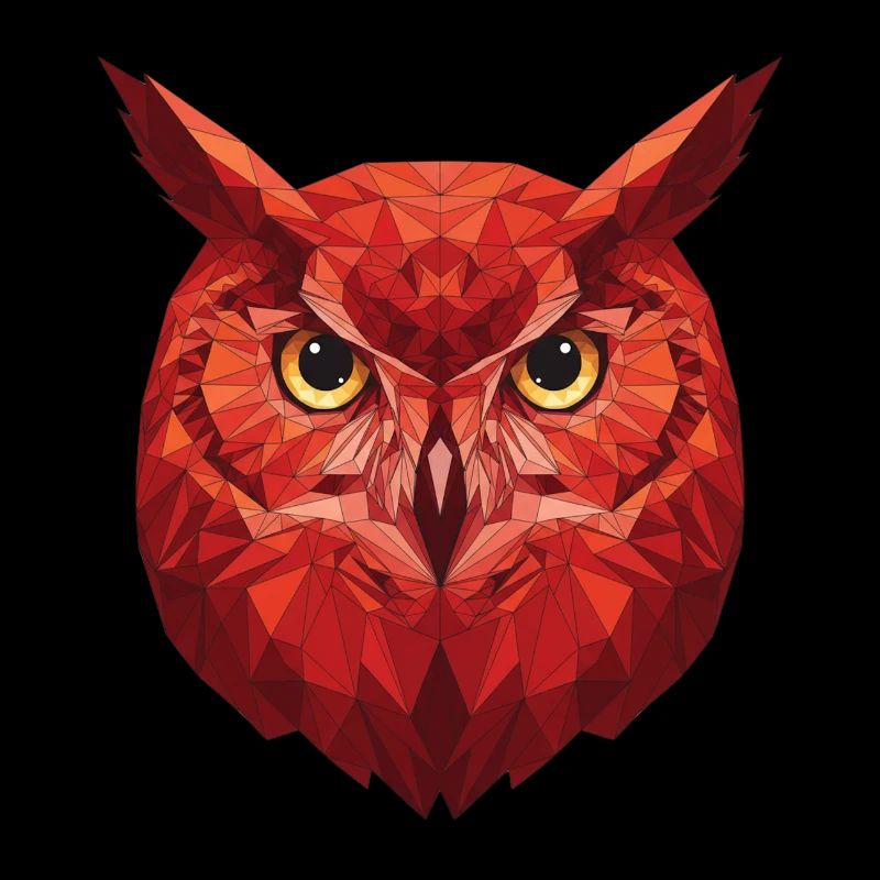 Rote Geometrie Eule