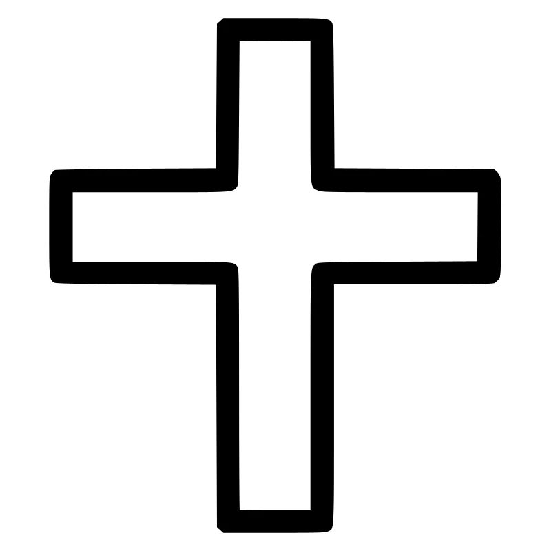 Dickes Kreuz Outline Comic Symbol