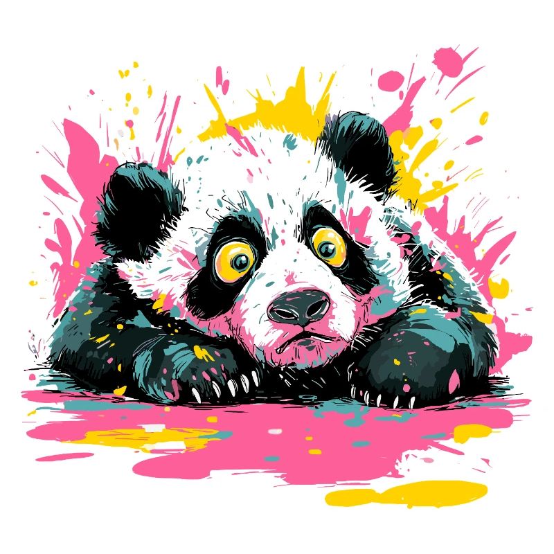Panda Splash Pop-Art Farbspritzer