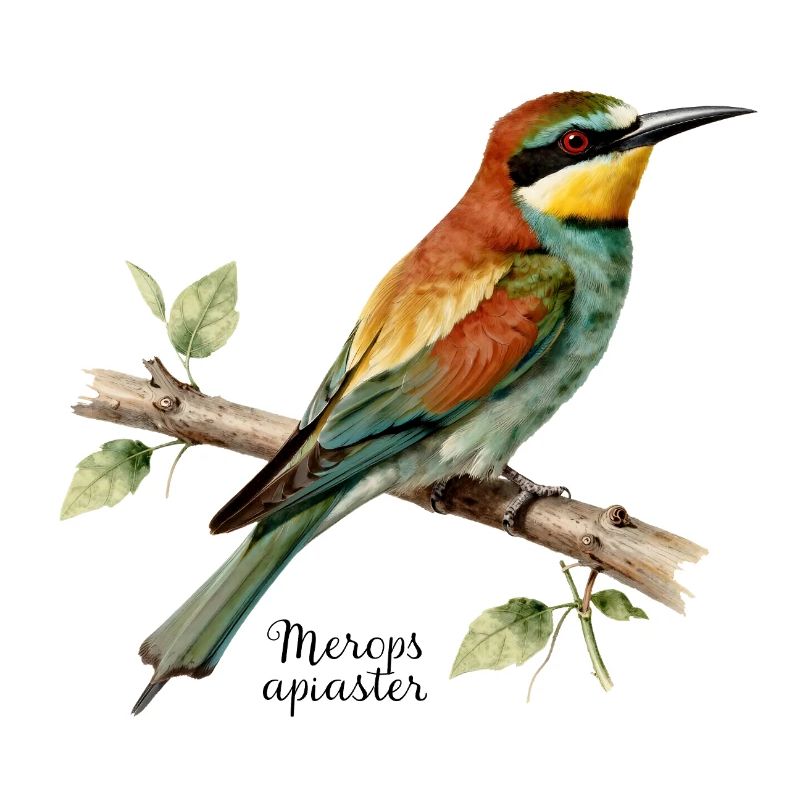 European bee-eater, illustration Merops apiaster