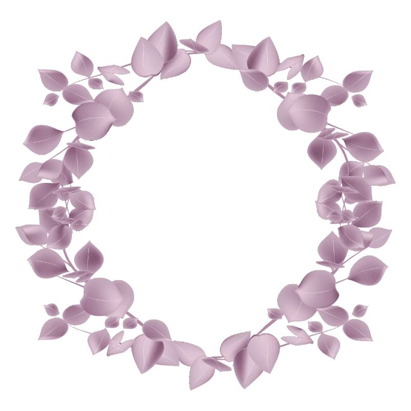 Delicate eucalyptus wreath in dusky pink illustration