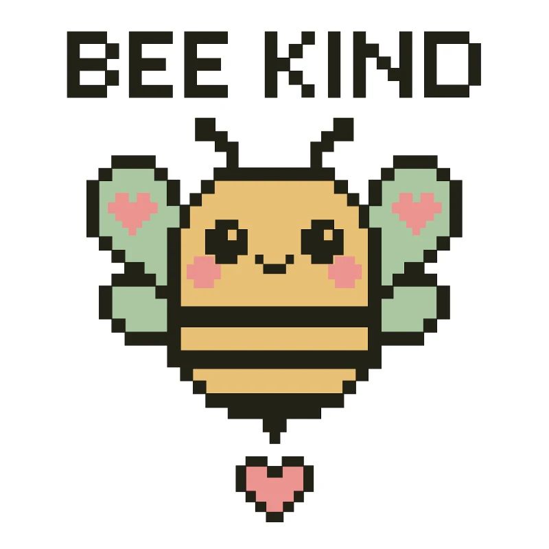 Bee Kind - Pixelbiene mit Herzchen