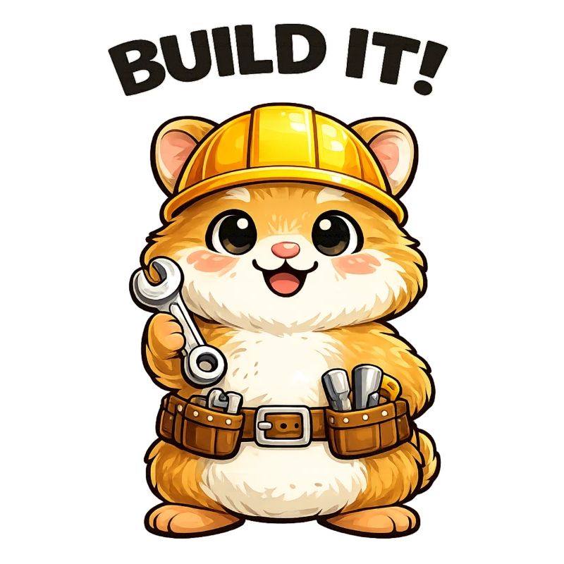 Construction trolley: construction helmet and tools