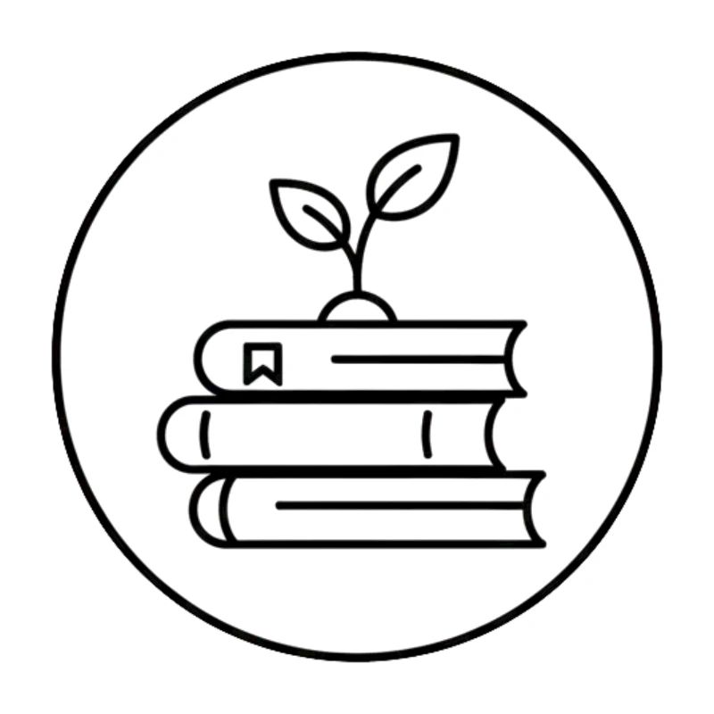 Minimalist Book Stack with Plant Cozy Reading