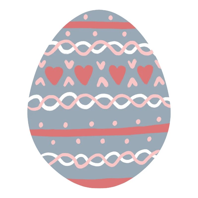 Pastel Hearts Egg Pattern