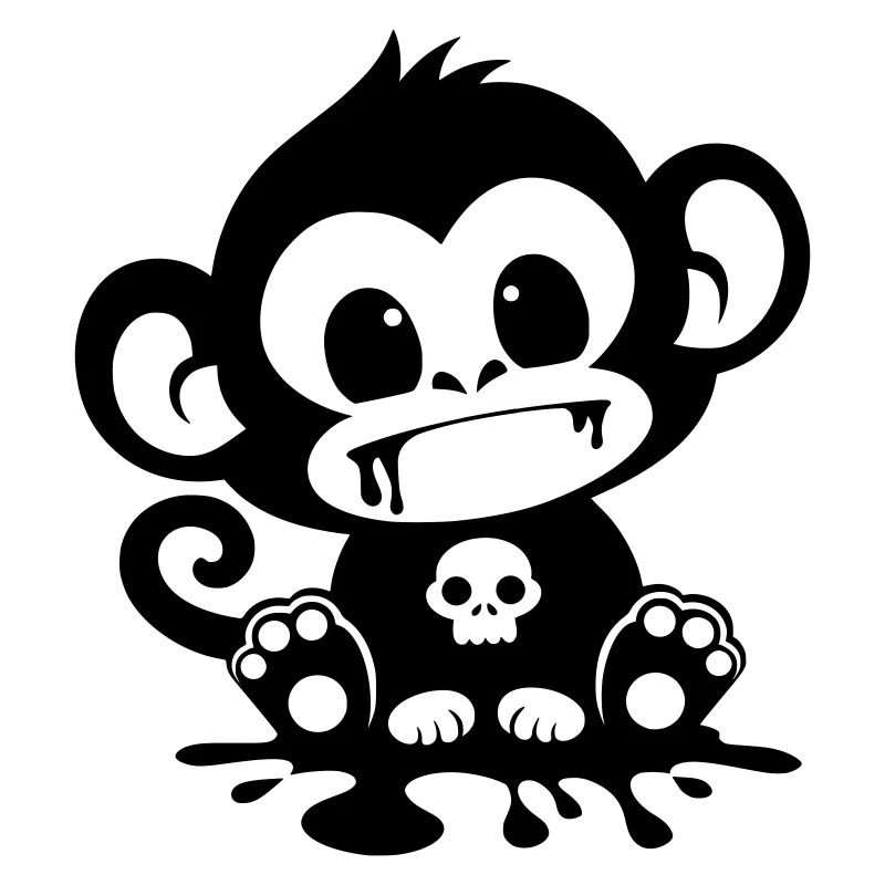 Singe Effrayant avec un Crâne