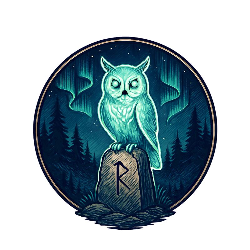 Night Forest Owl Rune Emblem