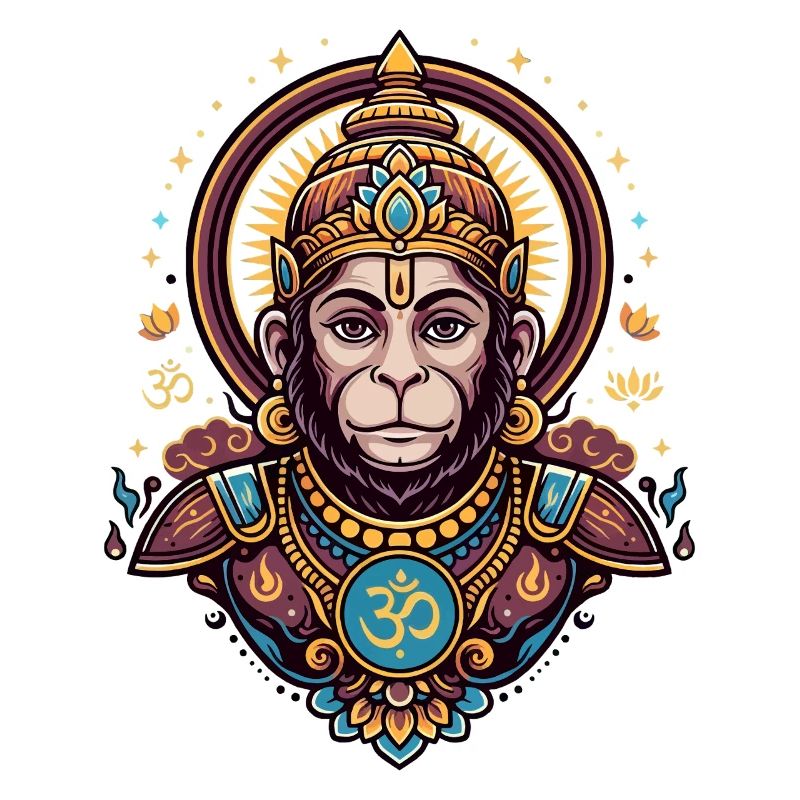 Monkey King with Om Symbol
