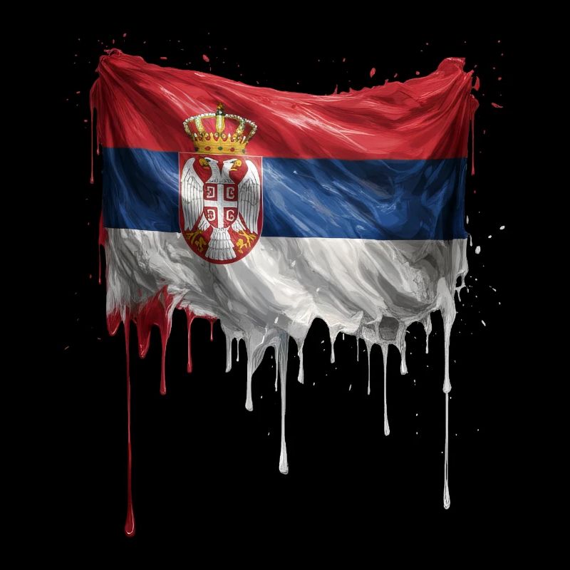 Graffiti sur la chute du drapeau serbe