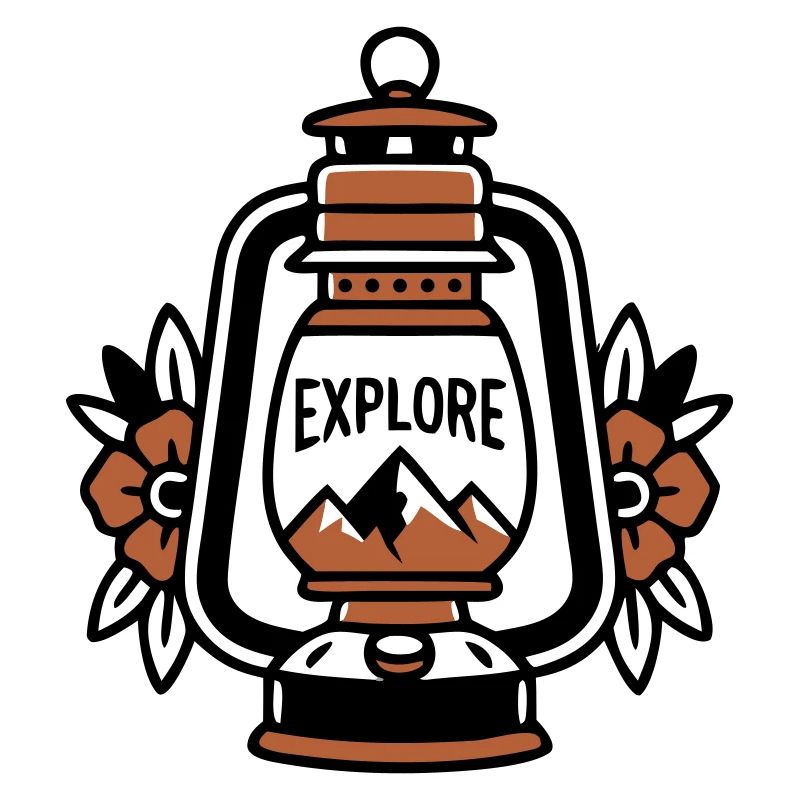 Lantern Explore Mountains Vintage
