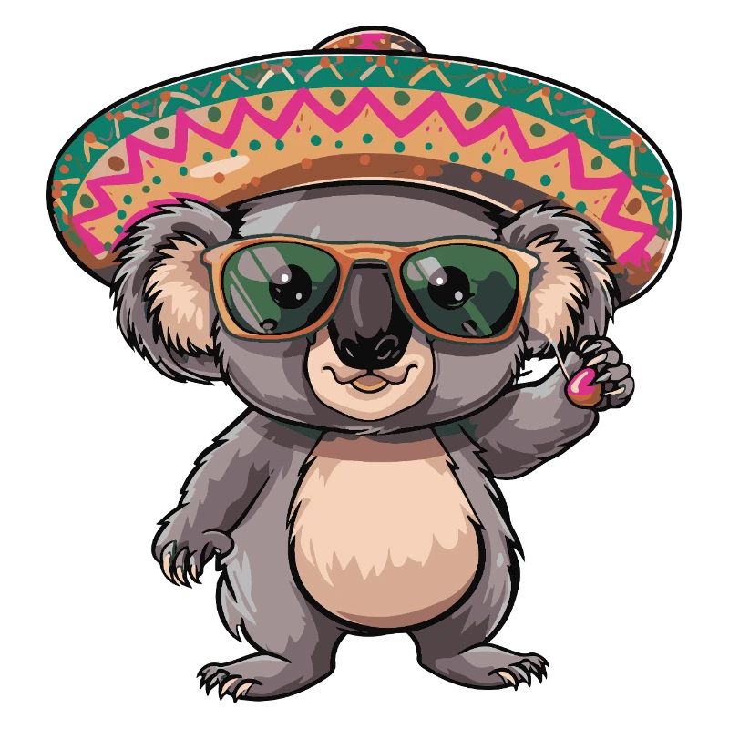 Koala Comic Funny Sombrero