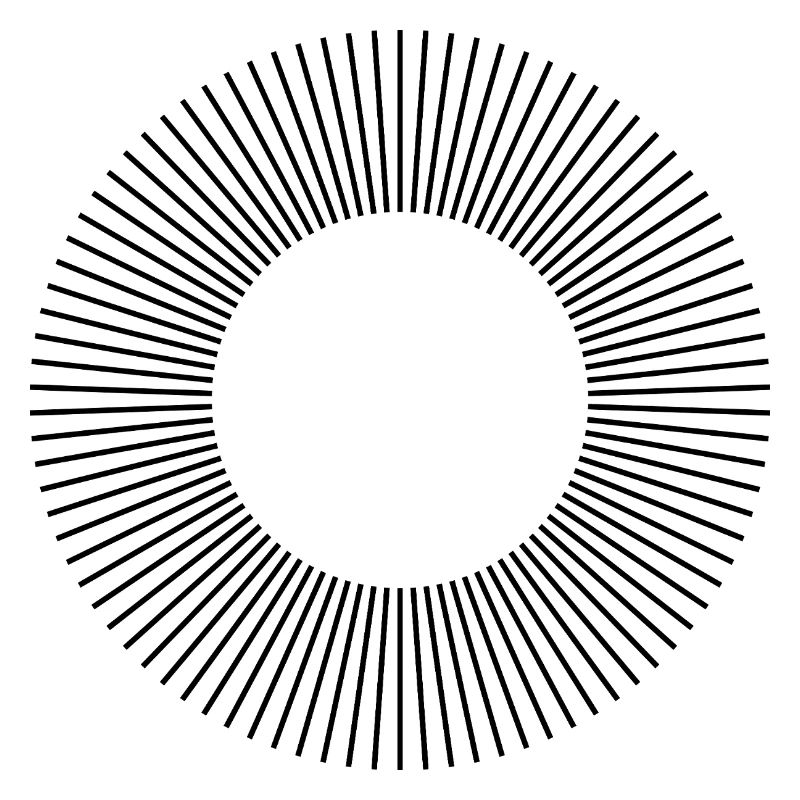 Conception de la composition des cercles de lignes