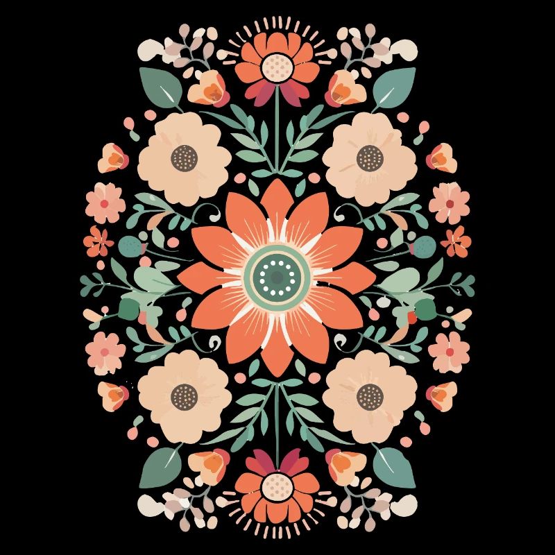 floral retro design boho flower power