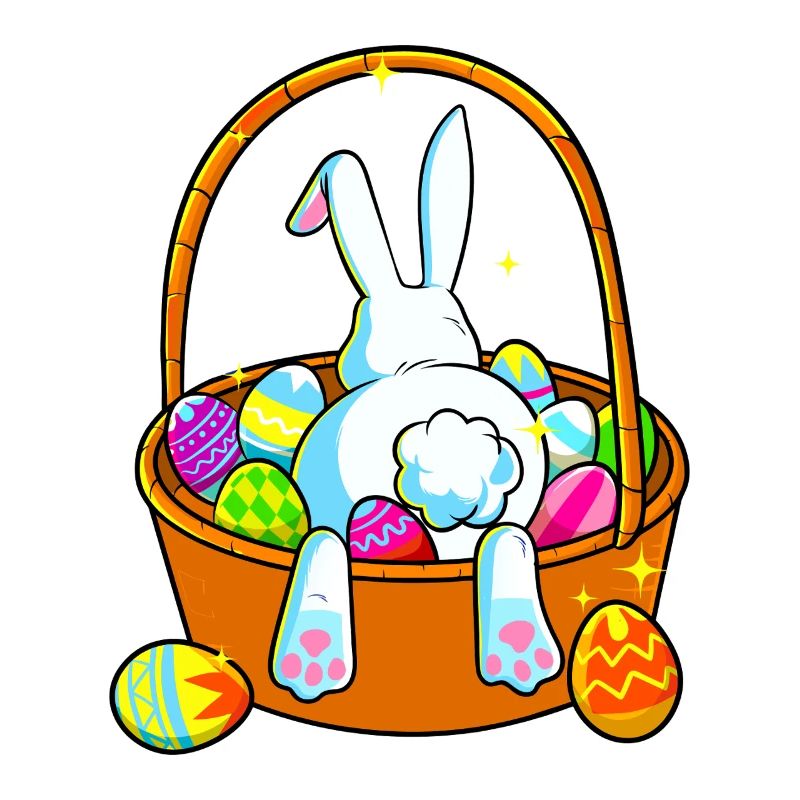 Pastel Easter Bunny in Basket