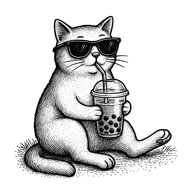 Bubble Tea Katze