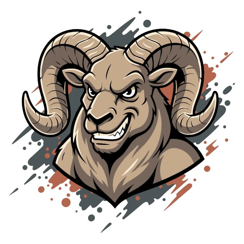 Aggressiver Ram-Maskot