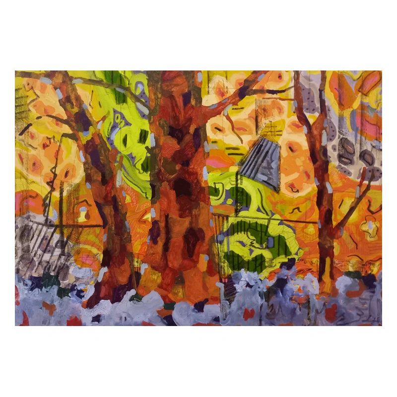 Le parc d’automne dans l’abstraction des couleurs
