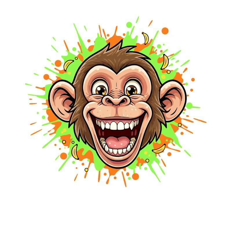 Laughing Monkey Neon Splash