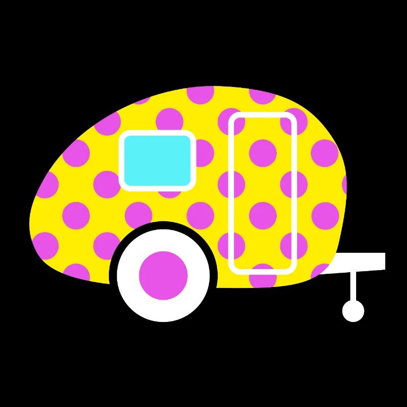 Caravan Vintage Camping Caravan Retro Dots Dot
