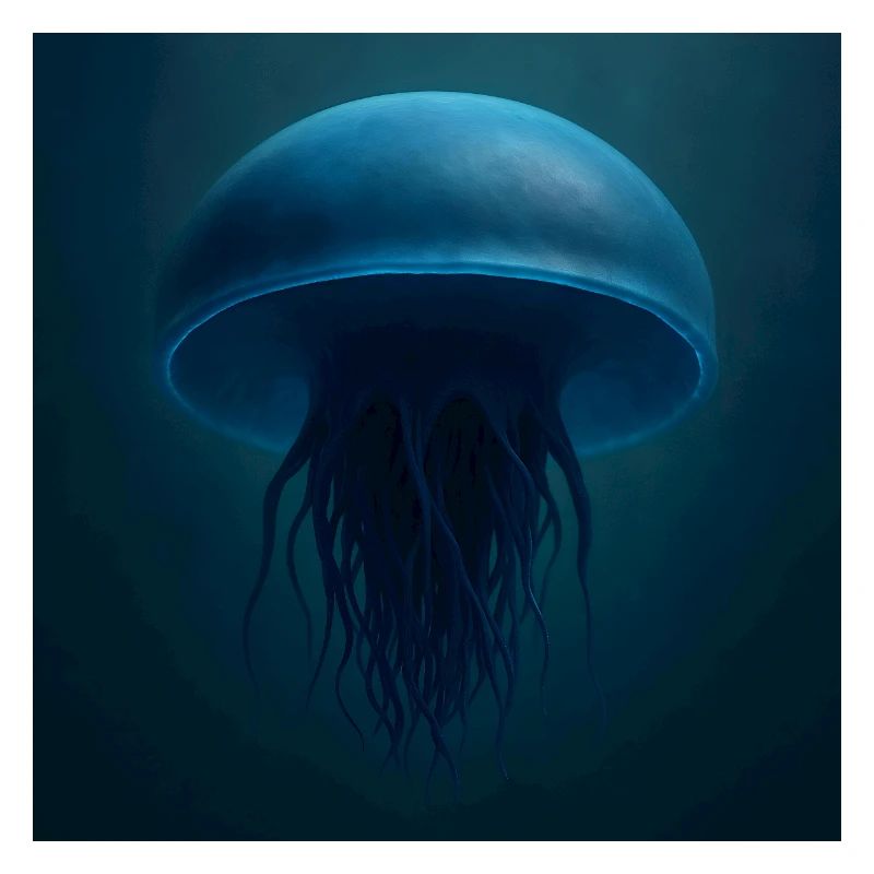 Midnight blue jellyfish