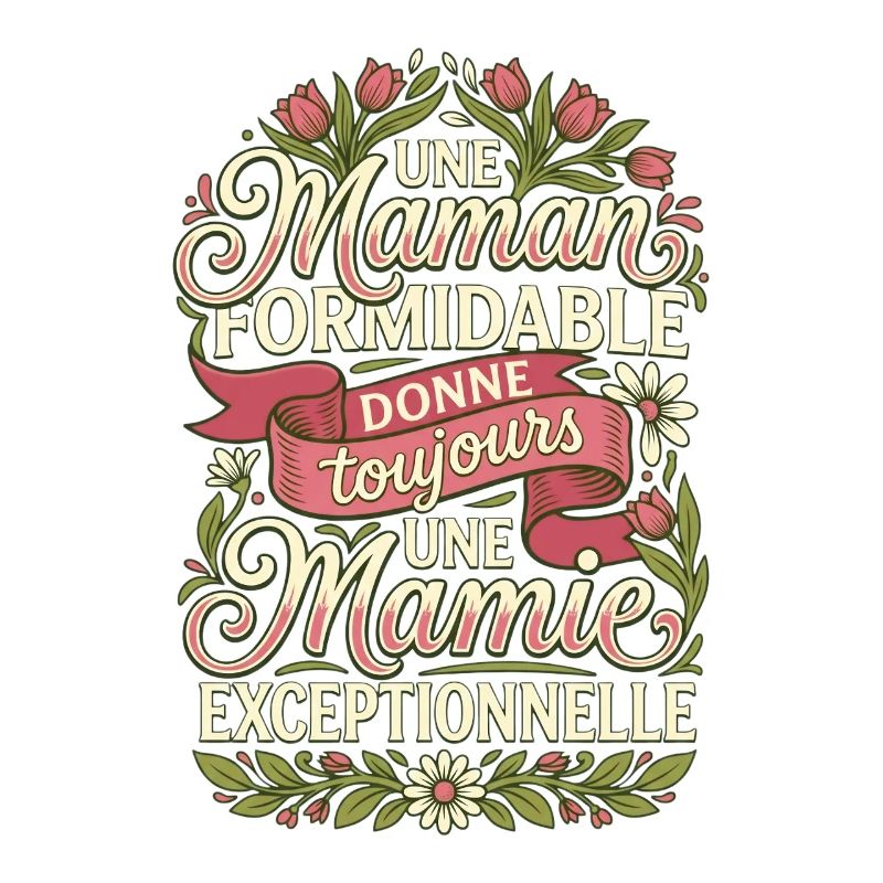 Maman Formidable Mamie Exceptionnelle Fleurs