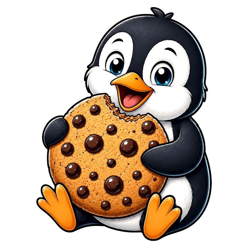 Dessins animés de biscuits pingouins mignons : Bon encas