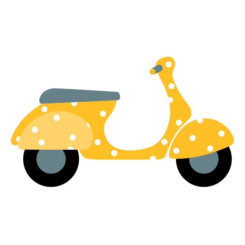 Scooter Dots Yellow Pattern Points Vacances Été Fun