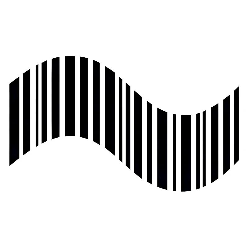 Barcode in wavy shape