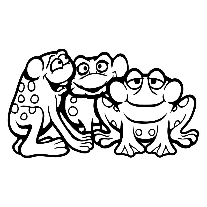 3 Frogs Team Toad Friends Cool Crew Funny Cute