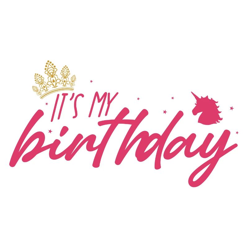 Its My Birthday Pink Script Crown
