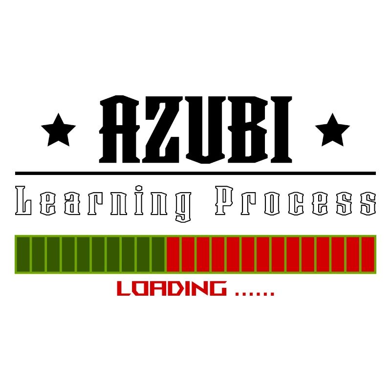 AZUBI learning process loading white tshirt