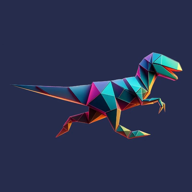 Dinosaur Raptor T-Rex Origami Geometric 3D