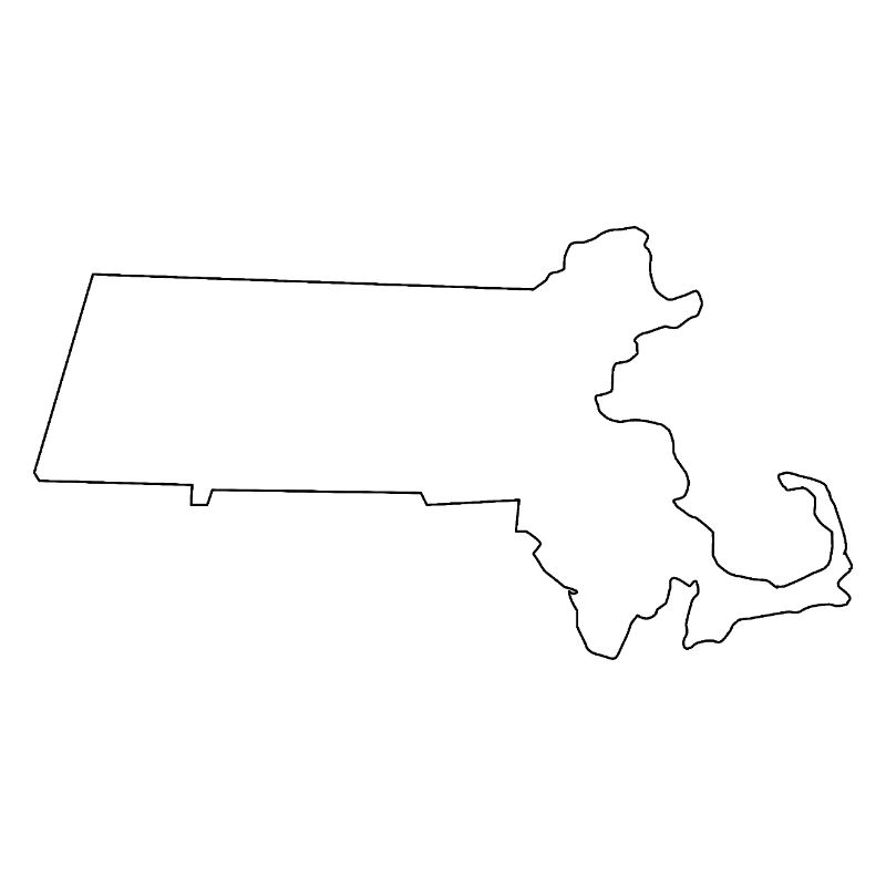 Massachusetts outline map