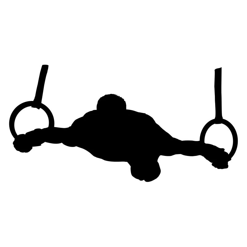 Man in the rings gymnastics exercise
