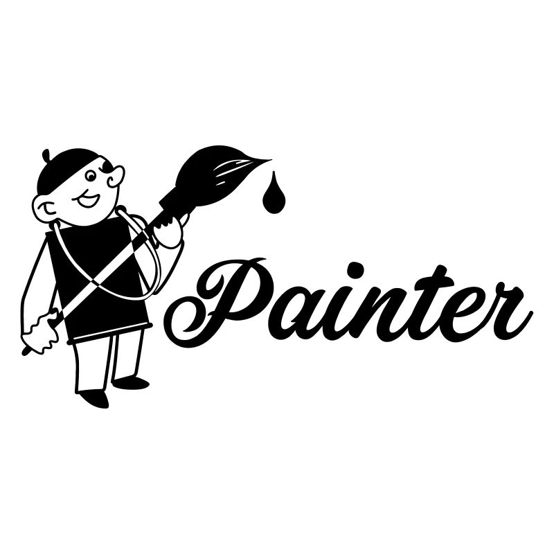 Painter with brush text painter