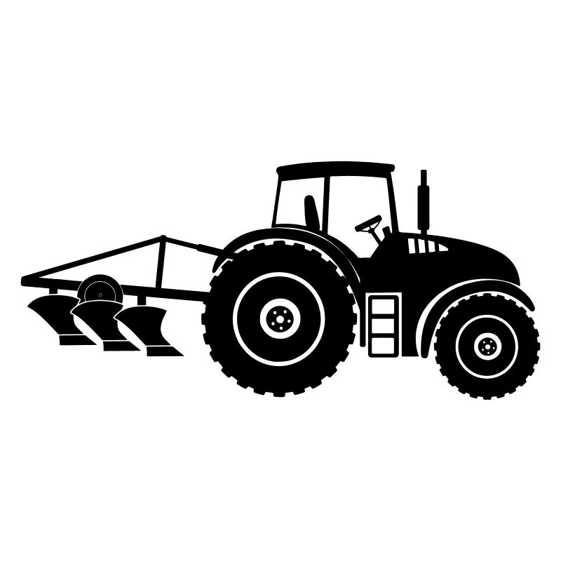Tractor with plow logo farm