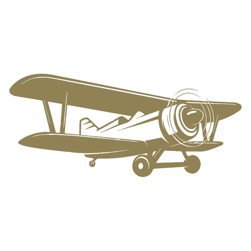 Doppeldecker Pilot Retro Minimalistisch