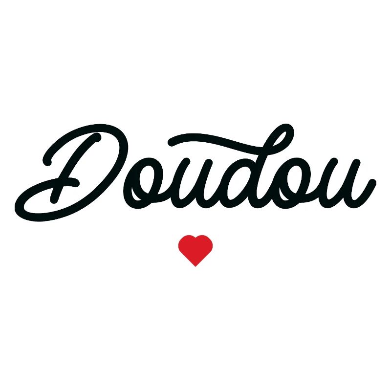Doudou Coeur Script Noir