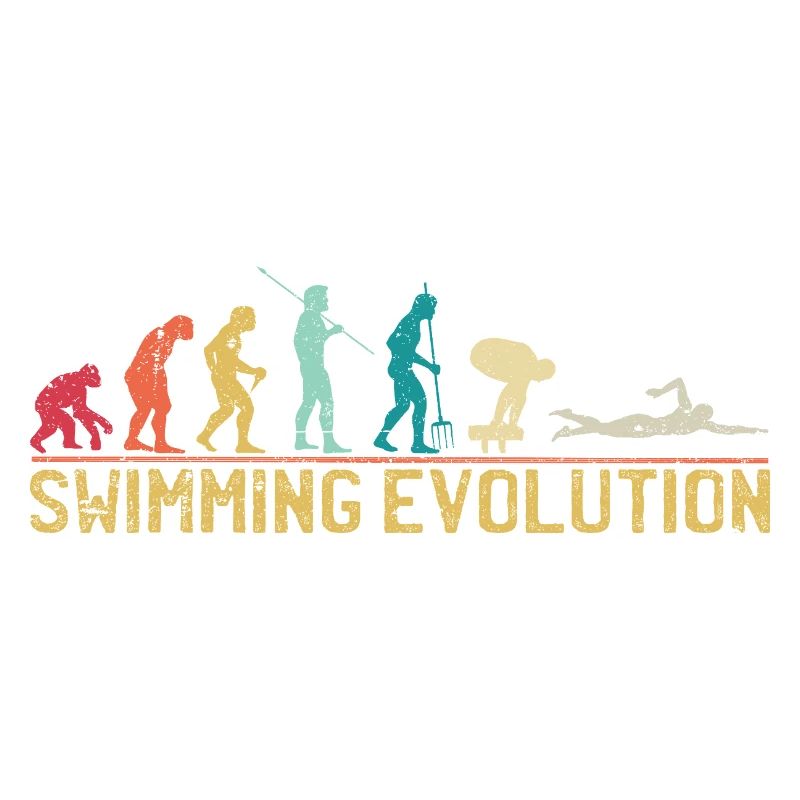 Illustration de l'évolution de la natation