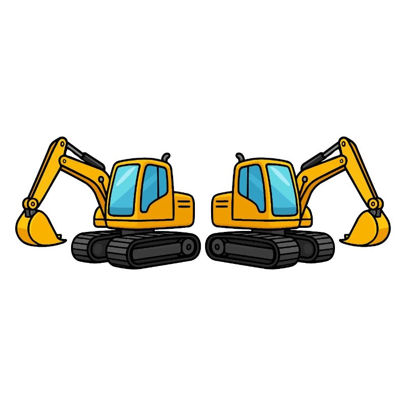 Silhouette de machine de construction double