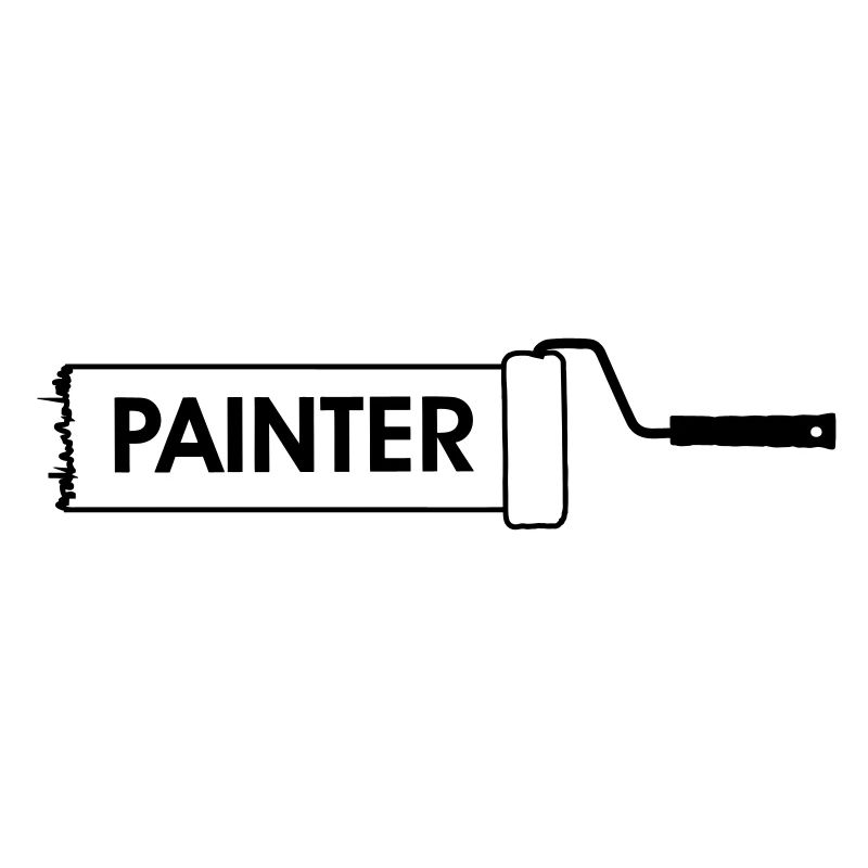 Farbroller transparent mit Text 'PAINTER'